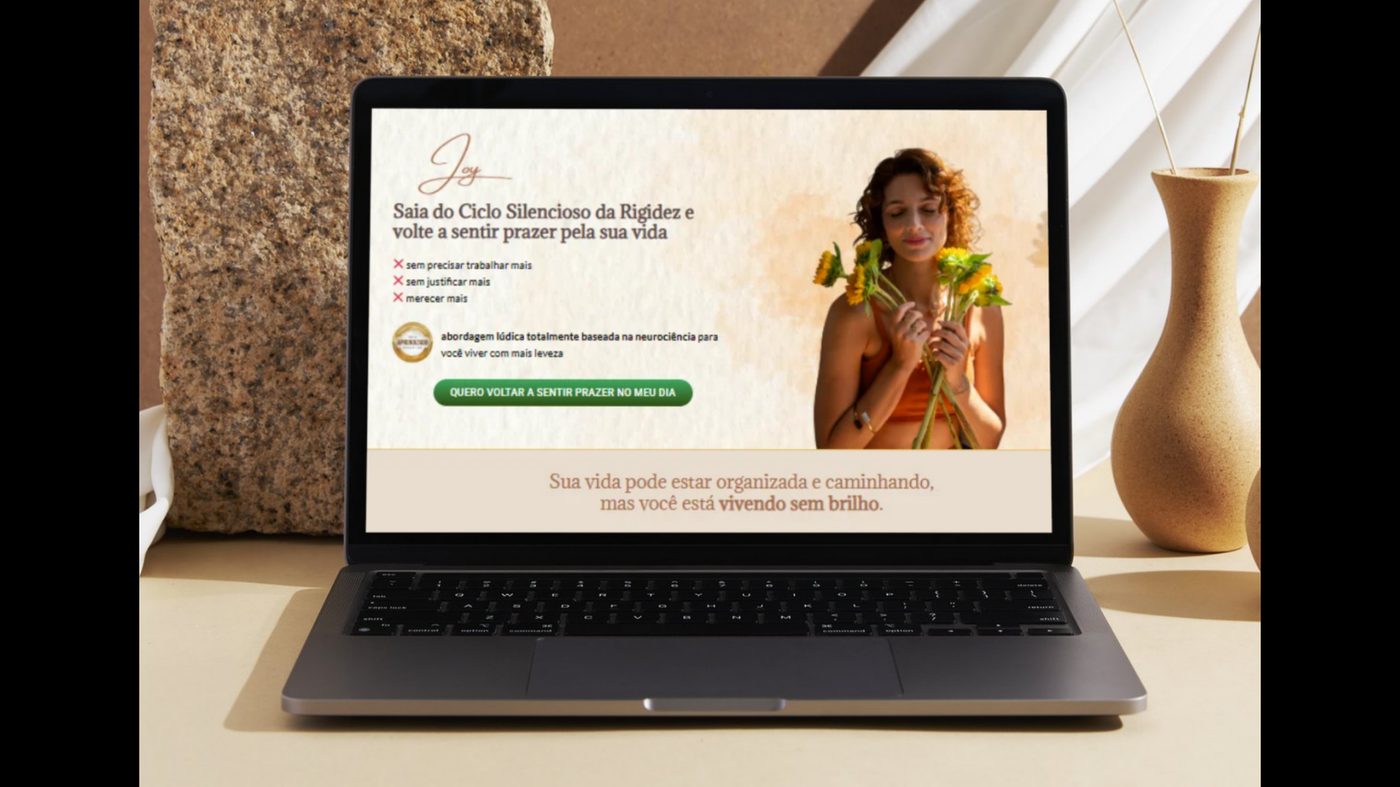 Landing page Joy, de Beta Pacheco